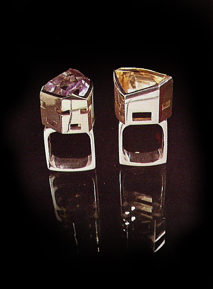 Rings with zitrin and amethyst